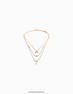 Bershka ženy sada 3 náhrdelníkov zverokruhu Vodnár zlato príslušenstvo B86RXX4232 Bershka Rifle
