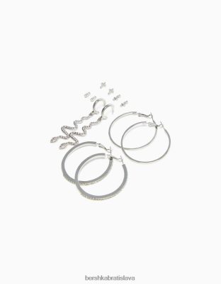 Bershka ženy sada 6 párov kaskádových náušníc s krížikom striebro príslušenstvo B86RXX2462 Bershka Rifle