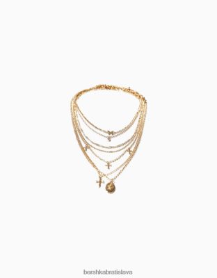 Bershka ženy sada 7 náhrdelníkov s príveskami motýľa a krížika zlato príslušenstvo B86RXX2507 Bershka Rifle