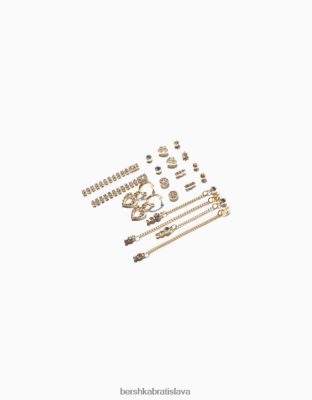 Bershka ženy sada 9 visiacich a zdobených náušníc zlato príslušenstvo B86RXX2505 Bershka Nohavice