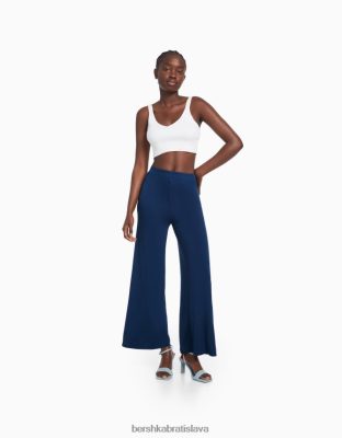 Bershka ženy splývavé culottes modrá oblečenie B86RXX1422 Bershka Nohavice