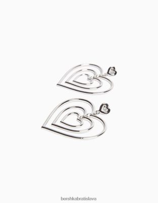 Bershka ženy srdiečkové náušnice striebro príslušenstvo B86RXX2450 Bershka Rifle