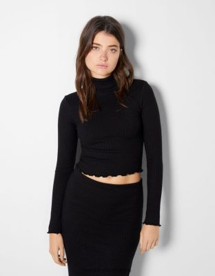 Bershka ženy sveter s rolákom čierna oblečenie B86RXX1012 Bershka Slovakia