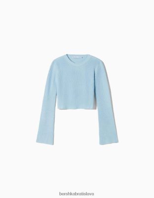 Bershka ženy sveter s výstrihom modrá oblečenie B86RXX1058 Bershka Rifle