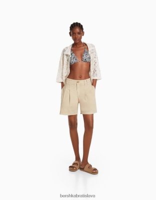 Bershka ženy top bikín s potlačou zebry krém oblečenie B86RXX1885 Bershka Slovakia