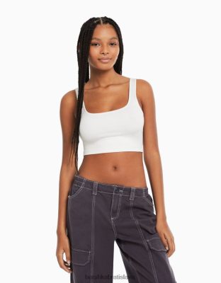 Bershka ženy top so širokými ramienkami biela oblečenie B86RXX799 Bershka Slovakia