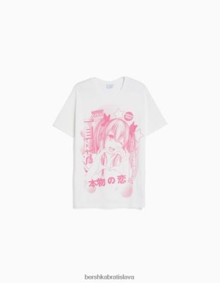 Bershka ženy tričko s krátkym rukávom a potlačou off white oblečenie B86RXX523 Bershka Slovakia