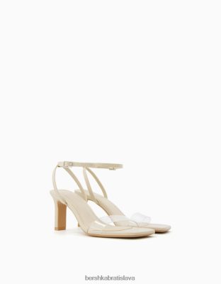 Bershka ženy vinylové sandále na vysokom opätku s remienkami číry obuv B86RXX2155 Bershka Slovakia