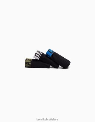 Bershka muži 3-balenie boxeriek s farebnou potlačou v páse čierna príslušenstvo B86RXX3436 Bershka Slovakia