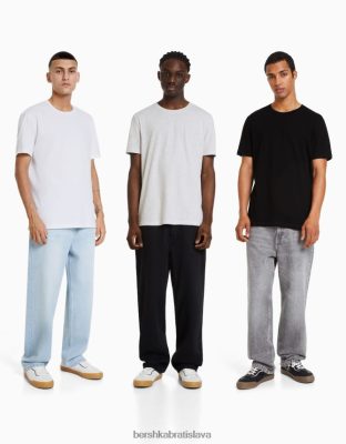 Bershka muži 3-balenie tričiek bežného strihu s krátkym rukávom viacfarebný oblečenie B86RXX2631 Bershka Nohavice