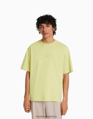 Bershka muži Oversize tričko s krátkym rukávom s potlačou vápno oblečenie B86RXX2685 Bershka Nohavice