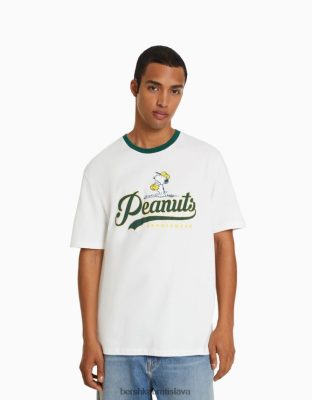 Bershka muži Snoopy tričko s krátkym rukávom biela oblečenie B86RXX2755 Bershka Slovakia