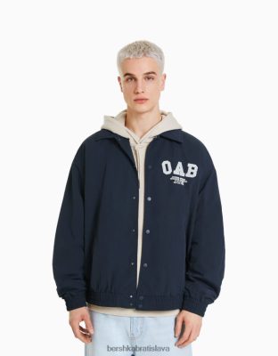 Bershka muži ľahká nylonová bunda námorníctvo oblečenie B86RXX3085 Bershka Slovakia