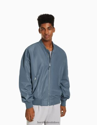 Bershka muži ľahká technická bunda typu bomber tmavo šedá oblečenie B86RXX3041 Bershka Rifle