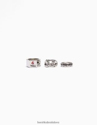 Bershka muži balenie 3 krúžkov lásky striebro príslušenstvo B86RXX3646 Bershka Slovakia