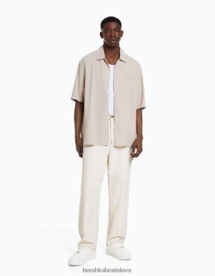 Bershka muži carpenter džínsy off white oblečenie B86RXX3174 Bershka Nohavice