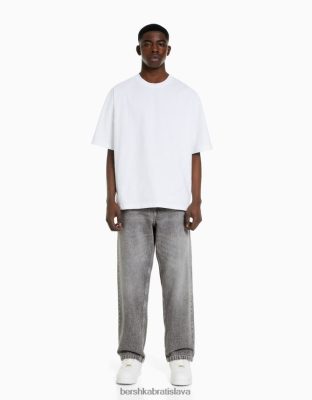 Bershka muži farebné voľné džínsy sivá oblečenie B86RXX3112 Bershka Slovakia