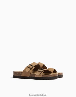 Bershka muži kožené sandále s prackami ťava obuv B86RXX3541 Bershka Slovakia