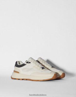 Bershka muži kontrastné sieťované tenisky biela obuv B86RXX3531 Bershka Nohavice