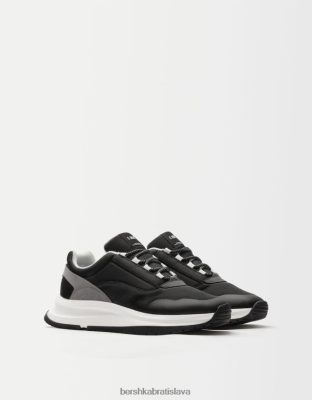 Bershka muži kontrastné sieťované tenisky čierna obuv B86RXX3453 Bershka Nohavice