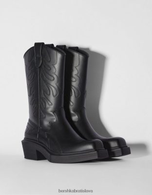 Bershka muži kovbojské čižmy čierna obuv B86RXX3570 Bershka Nohavice