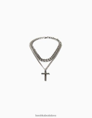 Bershka muži krížový náhrdelník striebro príslušenstvo B86RXX3682 Bershka Slovakia