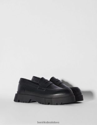 Bershka muži mokasíny s pásovou podrážkou čierna obuv B86RXX3566 Bershka Rifle