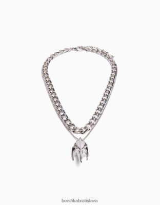 Bershka muži náhrdelník z lebky striebro príslušenstvo B86RXX3687 Bershka Nohavice