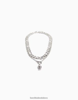 Bershka muži náhrdelník z lebky striebro príslušenstvo B86RXX3689 Bershka Rifle