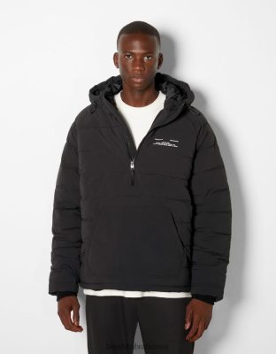 Bershka muži nafukovacia bunda s vreckom čierna oblečenie B86RXX3059 Bershka Rifle