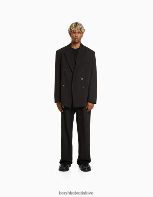 Bershka muži nohavice na mieru so šípkami čierna oblečenie B86RXX3034 Bershka Slovakia