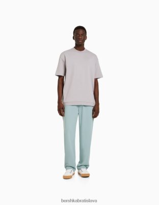 Bershka muži nohavice so širokými nohavicami na mieru zelená oblečenie B86RXX3272 Bershka Rifle