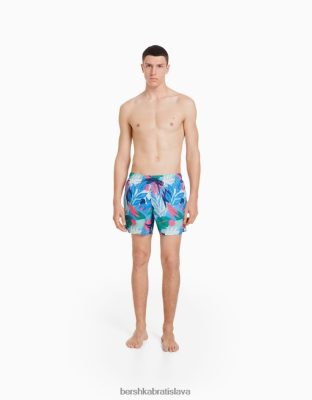 Bershka muži šortky s potlačou fuchsiová oblečenie B86RXX3398 Bershka Rifle