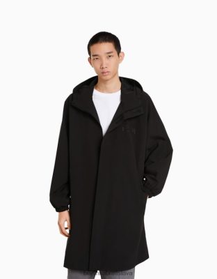 Bershka muži oversize kabát parka čierna oblečenie B86RXX3066 Bershka Nohavice