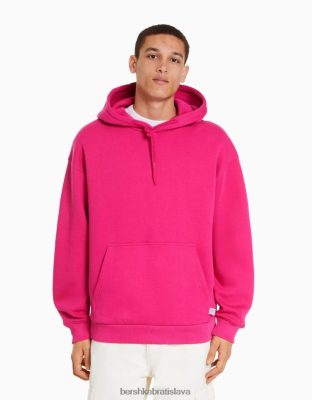 Bershka muži oversize mikina s kapucňou fuchsiová oblečenie B86RXX2955 Bershka Nohavice