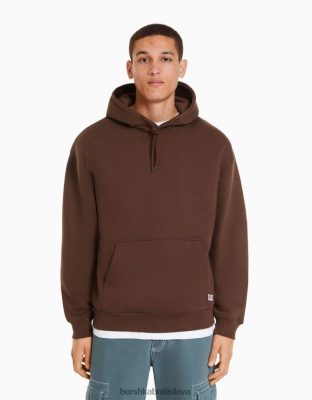 Bershka muži oversize mikina s kapucňou hnedá oblečenie B86RXX2958 Bershka Nohavice