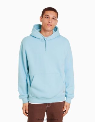 Bershka muži oversize mikina s kapucňou svetlo modrá oblečenie B86RXX2951 Bershka Rifle