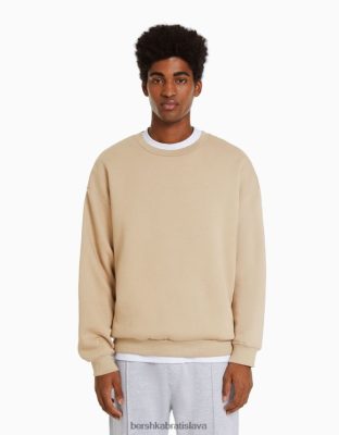 Bershka muži oversize mikina s výstrihom ťava oblečenie B86RXX2990 Bershka Rifle