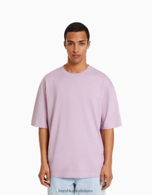 Bershka muži oversized tričko s krátkym rukávom fialová oblečenie B86RXX2661 Bershka Nohavice