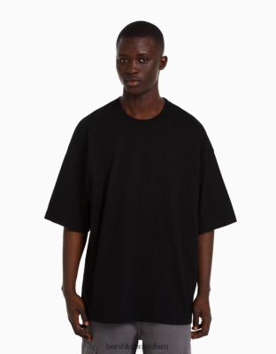 Bershka muži oversized tričko s krátkym rukávom čierna oblečenie B86RXX2665 Bershka Slovakia