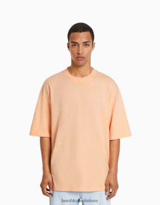 Bershka muži oversized tričko s krátkym rukávom oranžová oblečenie B86RXX2662 Bershka Slovakia