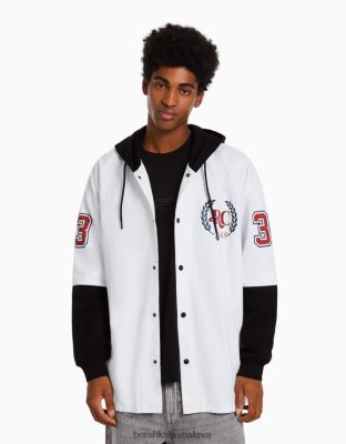 Bershka muži plyšová mikina s dlhým rukávom off white oblečenie B86RXX2935 Bershka Slovakia