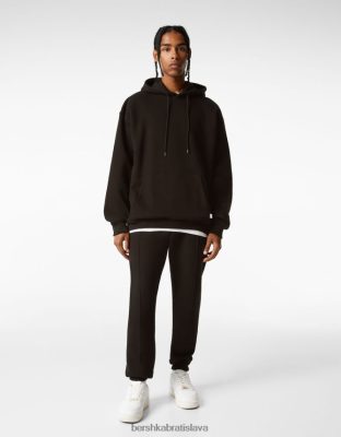 Bershka muži plyšové tepláky čierna oblečenie B86RXX3269 Bershka Rifle