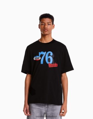 Bershka muži pretekárske tričko boxy fit s krátkym rukávom čierna oblečenie B86RXX2658 Bershka Nohavice