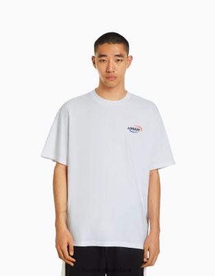 Bershka muži retro športové boxy tričko s krátkym rukávom biela oblečenie B86RXX2637 Bershka Nohavice