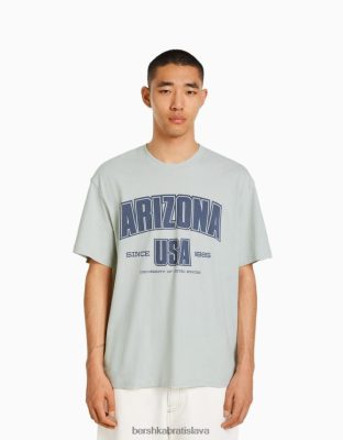 Bershka muži retro športové univerzitné tričko boxy s krátkym rukávom svetlo modrá oblečenie B86RXX2784 Bershka Nohavice