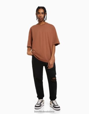 Bershka muži roztrhané jogger džínsy čierna oblečenie B86RXX3138 Bershka Nohavice