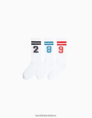 Bershka muži sada 3 ponožiek s číslom biela príslušenstvo B86RXX3416 Bershka Rifle