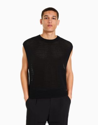 Bershka muži sieťovaná vesta čierna oblečenie B86RXX3001 Bershka Slovakia