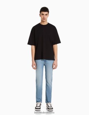 Bershka muži slim fit džínsy svetlo modrá oblečenie B86RXX3196 Bershka Slovakia